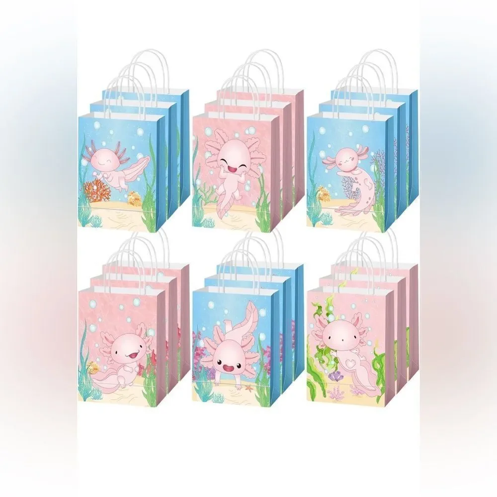 Axolotl cute Gift Bags Set perfect for birthday party